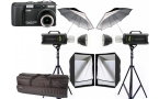 Ricoh kamera + RimeLite 200w studijas gaismas komplekts