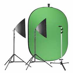 Background with light - walimex pro Video Greenscreen Set Beginner - quick order from manufacturer