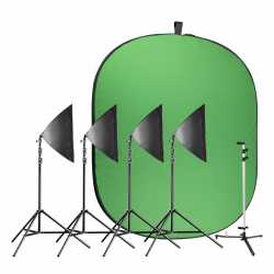 Комплект освещения с фоном - walimex pro Video Greenscreen Set Ambitious - быстрый заказ от производителя