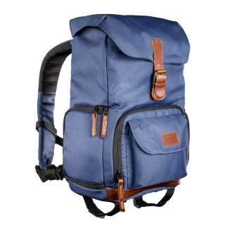 Backpacks - mantona photo backpack Luis junior blue, retro - quick order from manufacturer