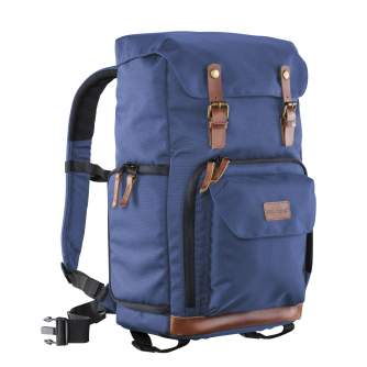 Mugursomas - mantona photo backpack Luis blue, retro - ātri pasūtīt no ražotāja