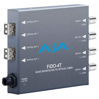 Signāla kodētāji, pārveidotāji - AJA FiDO-4T-MM 4-Channel 3G-SDI to Multi-Mode LC Fiber Transmitter - ātri pasūtīt no ražotāja