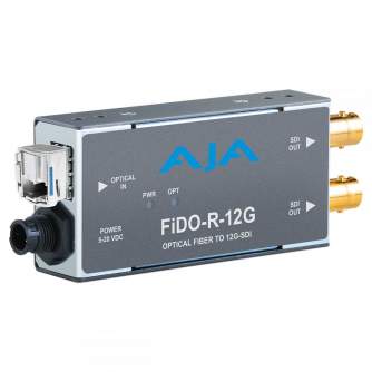 Converter Decoder Encoder - AJA FiDO-R-12G 1-Channel Single-Mode LC Fiber to 12G-SDI Receiver - quick order from manufacturer