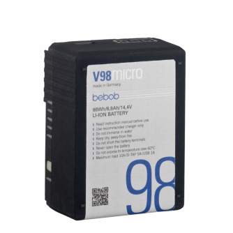 V-Mount Baterijas - Bebob V98MICRO Mini V-Mount Li-Ion Battery - ātri pasūtīt no ražotāja