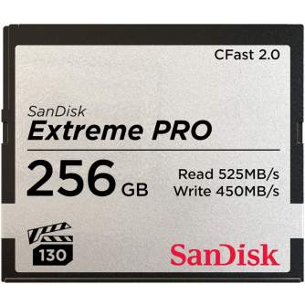 Atmiņas kartes - SanDisk Extreme PRO CFast 2.0 Card 525MB/s 256GB - ātri pasūtīt no ražotāja