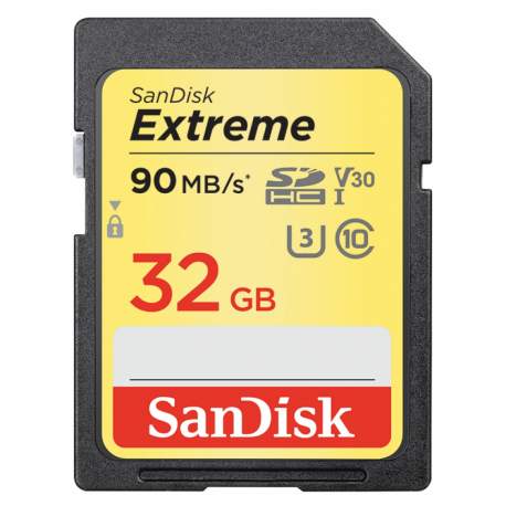 Карты памяти - SanDisk Extreme SDHC UHS-I V30 90MB/s 32GB (SDSDXVE-032G-GNCIN) - быстрый заказ от производителя