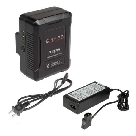 V-Mount аккумуляторы - Shape V-Mount Battery 98Wh + D-Tap Travel Battery Charger (1V98CH) - быстрый заказ от производителя