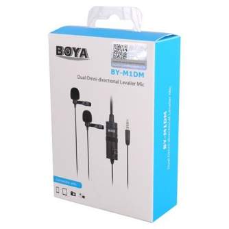 Микрофоны - Boya Dual Lavalier microphone for Smartphone, DSLR, Camcorders, PC - купить сегодня в магазине и с доставкой