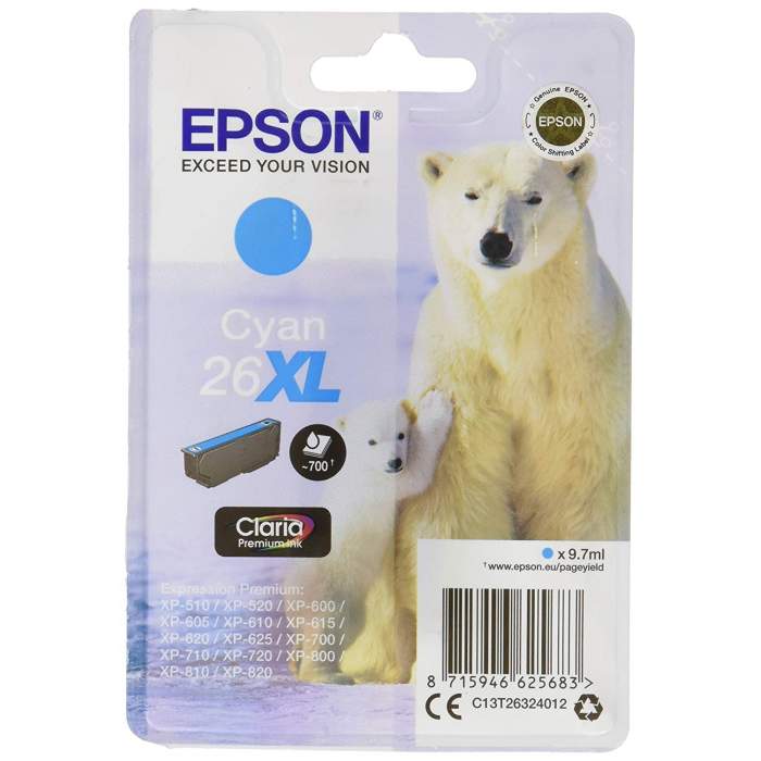 Printers and accessories - Epson 26XL Ink Cartridge, Cyan - quick order from manufacturer