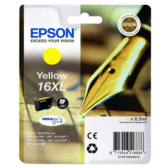 Printeri un piederumi - Epson 16XL Ink Cartridge, Yellow - ātri pasūtīt no ražotāja