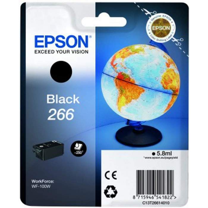 Printeri un piederumi - Epson 266 BK Ink Cartridge Ink, Black - ātri pasūtīt no ražotāja