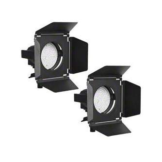 walimex pro Set of 2 LED Spotlights + Barn Doors - LED