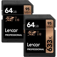 Discontinued - LEXAR HIGH-PERFORMANCE 633X SDHC/SDXC UHS-I U1/U3 (V30) R95/W45 64GB LSD64GCB633Discontinued - LEXAR HIGH-PERFORMANCE 633X SDHC/SDXC UHS-I U1/U3 (V30) R95/W45 64GB LSD64GCB633