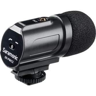 Микрофоны - Compact passive Microphone Saramonic SR-PMIC2 for cameras & cameras with cable mini Jack 3.5 mm TRS/TRS - быстрый за