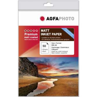 Fotopapīrs printeriem - Agfaphoto fotopapīrs A4 Premium, matēts, 130g 50 lapas - ātri pasūtīt no ražotāja