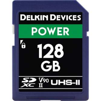 Atmiņas kartes - DELKIN SD POWER UHS-II/V90 2000X R300/W250 128GB - perc šodien veikalā un ar piegādi
