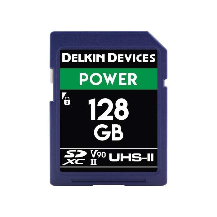 Карты памяти - DELKIN SD POWER 2000X UHS-II U3 (V90) R300/W250 128GB - купить сегодня в магазине и с доставкой