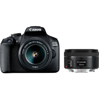 Spoguļkameras - Canon EOS 2000D + EF-S 18-55mm IS II + EF 50mm STM - ātri pasūtīt no ražotāja