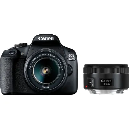 Canon EOS 2000D + EF-S 18-55mm IS II + EF 50mm STM