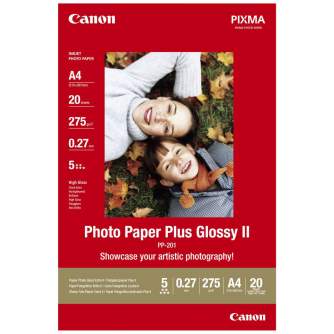 Photo paper for printing - Canon photo paper A4 275g Glossy II 20 lehte (PP-201) - quick order from manufacturer