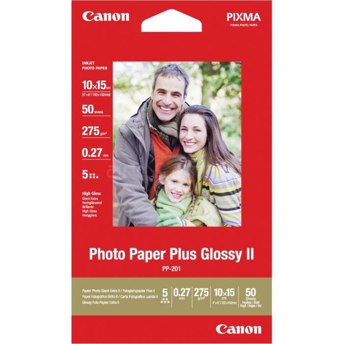 Fotopapīrs printeriem - Canon PP-201 10x15 275g 50 lapas, glancēts - ātri pasūtīt no ražotāja
