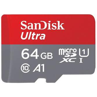 Atmiņas kartes - SanDisk memory card microSDXC 64GB Ultra 100MB/s A1 + adapter - ātri pasūtīt no ražotāja
