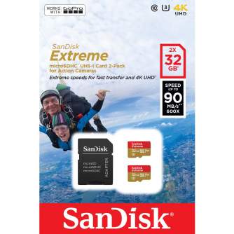 Карты памяти - SanDisk memory card microSDHC 32GB Extreme Action 2pcs - быстрый заказ от производителя