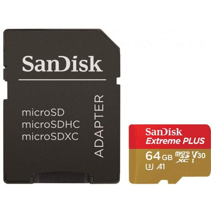 Карты памяти - SanDisk memory card microSDXC 64GB Extreme Plus A1 + adapter - быстрый заказ от производителя
