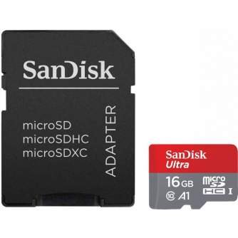 Карты памяти - SanDisk memory card microSDHC 16GB Ultra 98MB/s A1 + adapter - быстрый заказ от производителя