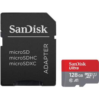 Atmiņas kartes - SanDisk memory card microSDXC 128GB Ultra 100MB/s + adapter - ātri pasūtīt no ražotāja