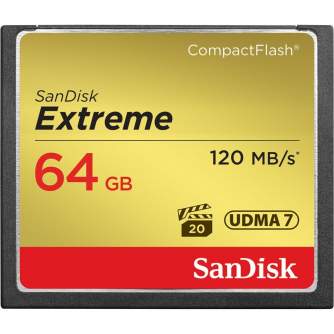 Memory Cards - Sandisk memory card CF 64GB Extreme 120MB/s - quick order from manufacturer