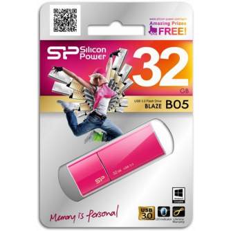 USB флешки - Silicon Power flash drive 32GB Blaze B05 USB 3.0, pink - быстрый заказ от производителя