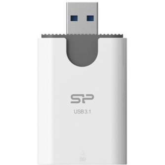 Silicon Power memory card reader Combo 2in1 USB 3.1, white SPU3AT3REDEL300W