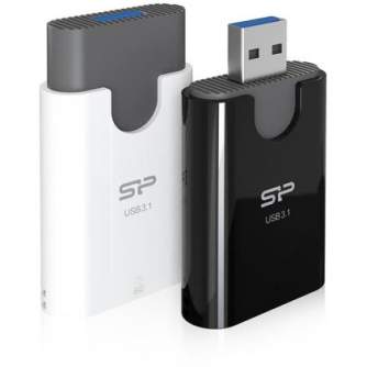 Atmiņas kartes - Silicon Power memory card reader Combo 2in1 USB 3.1, white SPU3AT3REDEL300W - ātri pasūtīt no ražotāja