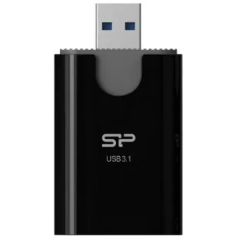 Atmiņas kartes - Silicon Power atmiņas karšu lasītājs Combo 2in1 USB 3.1, melns - ātri pasūtīt no ražotāja
