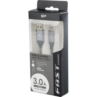 Kabeļi - Silicon Power kabelis USB-C - USB 1m appīts, pelēks (LK30AC) - ātri pasūtīt no ražotāja