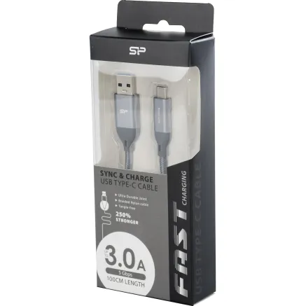 Silicon Power kabelis USB-C - USB 1m appīts, pelēks (LK30AC)