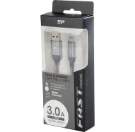 Cables - Silicon Power cable USB-C 1m braided, grey (LK30AC) - quick order from manufacturerCables - Silicon Power cable USB-C 1m braided, grey (LK30AC) - quick order from manufacturer