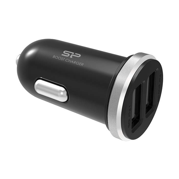 Зарядные устройства - Silicon Power car charger 2xUSB, black (CC102P) - быстрый заказ от производителя