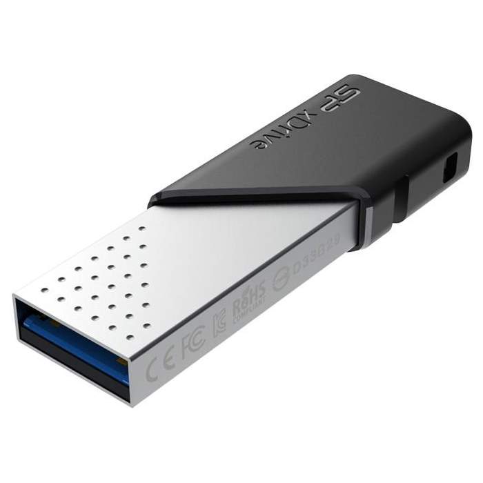 USB флешки - Silicon Power флешка 32GB xDrive Z50 USB-Lightning, черный/серебристый SP032GBLU3Z50V1S - быстрый заказ от производителя