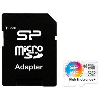 Atmiņas kartes - Silicon Power memory card microSDHC 32GB MLC Class 10 + adapter - ātri pasūtīt no ražotāja