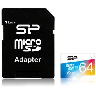 Atmiņas kartes - Silicon Power atmiņas karte microSDXC 64GB Elite Class 10 + adapteris - ātri pasūtīt no ražotāja
