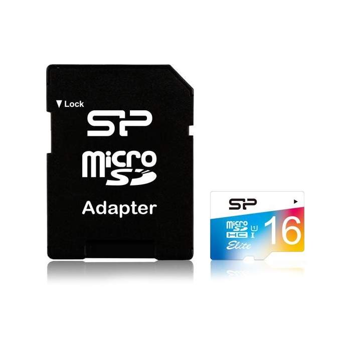 Atmiņas kartes - Silicon Power atmiņas karte microSDHC 16GB Elite Class 10 + adapteris - ātri pasūtīt no ražotāja