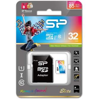 Memory Cards - Silicon Power memory card microSDHC 32GB Elite Class 10 + adapter - quick order from manufacturer