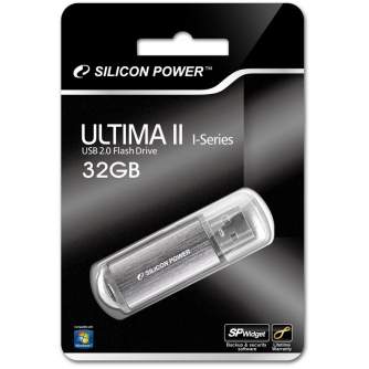 USB memory stick - Silicon Power flash drive 32GB Ultima II i-Series, silver - quick order from manufacturer