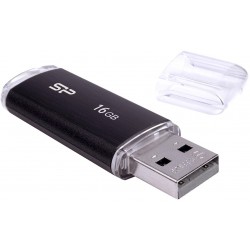 USB memory stick - Silicon Power flash drive 16GB Ultima U02, black SP016GBUF2U02V1K - quick order from manufacturer