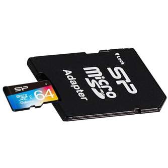 Memory Cards - Silicon Power memory card microSDXC 64GB Superior UHS-I U1 + adapter - quick order from manufacturer