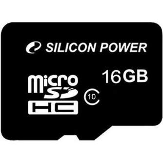 Atmiņas kartes - Silicon Power atmiņas karte microSDHC 16GB Class 10 + adapteris - ātri pasūtīt no ražotāja