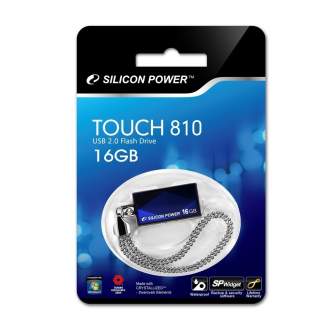 USB memory stick - Silicon Power flash drive 16GB USB 2.0 Touch 810, blue - quick order from manufacturer