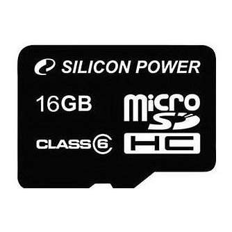 Atmiņas kartes - Silicon Power memory card microSDHC 16GB Class 6 + adapter - ātri pasūtīt no ražotāja